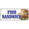 Signmission FISH SANDWICH BANNER SIGN haddock cod fresh deep fried beer battered B-120 Fish Sandwich - alternate 1